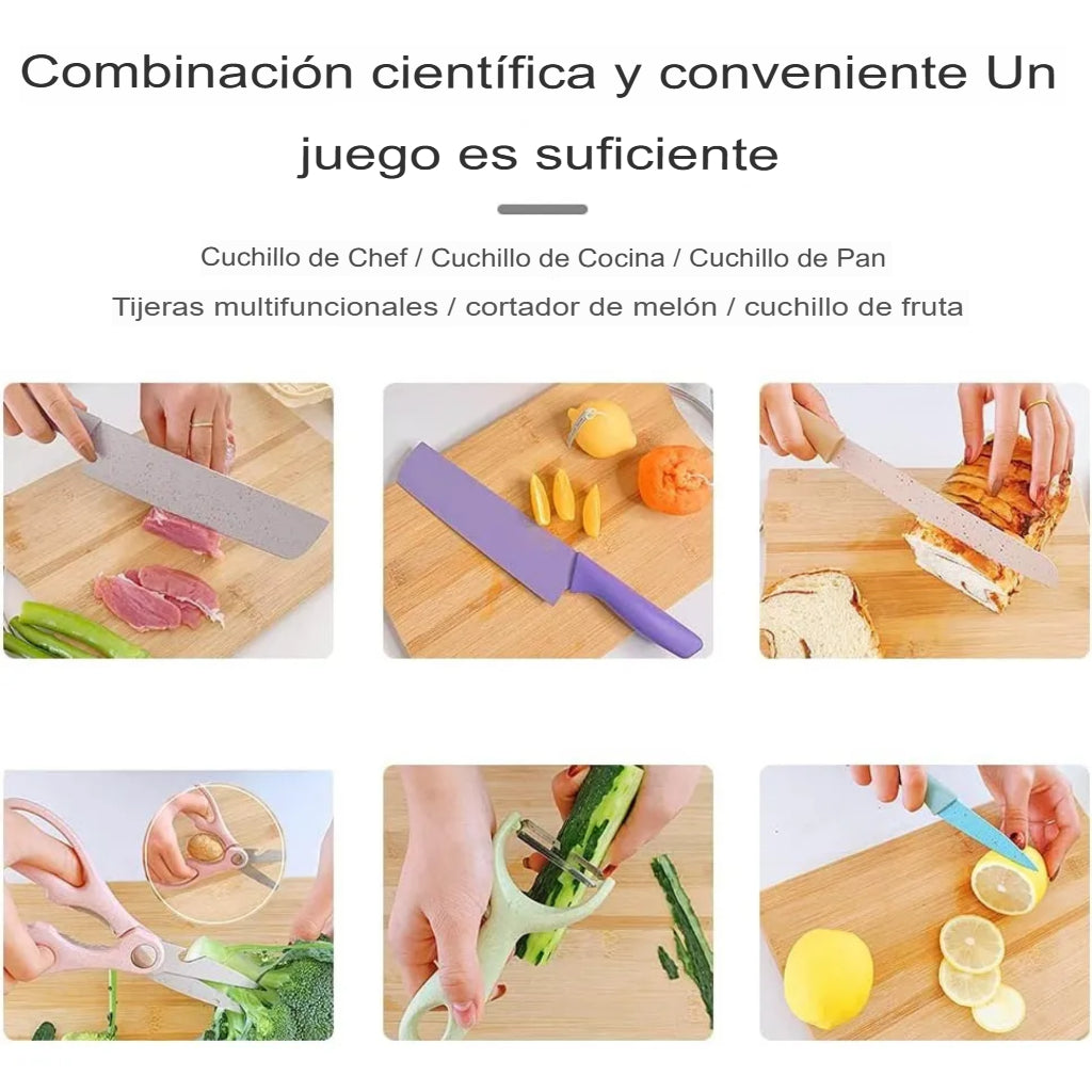 Set de Cuchillos de Colores 6 Piezas