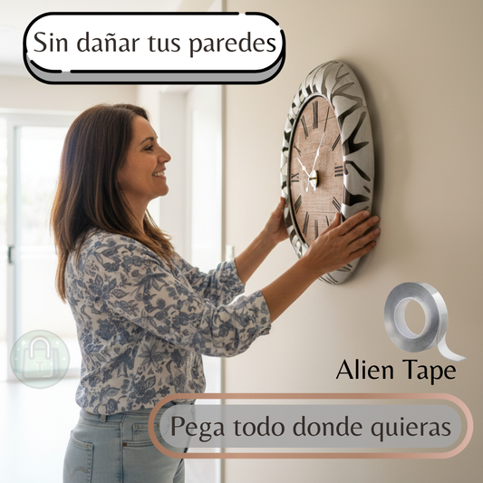 ALIEN TAPE ™️ - Nanocinta Doble Cara 3x1 – Fija sin perforar, cuida tus superficies