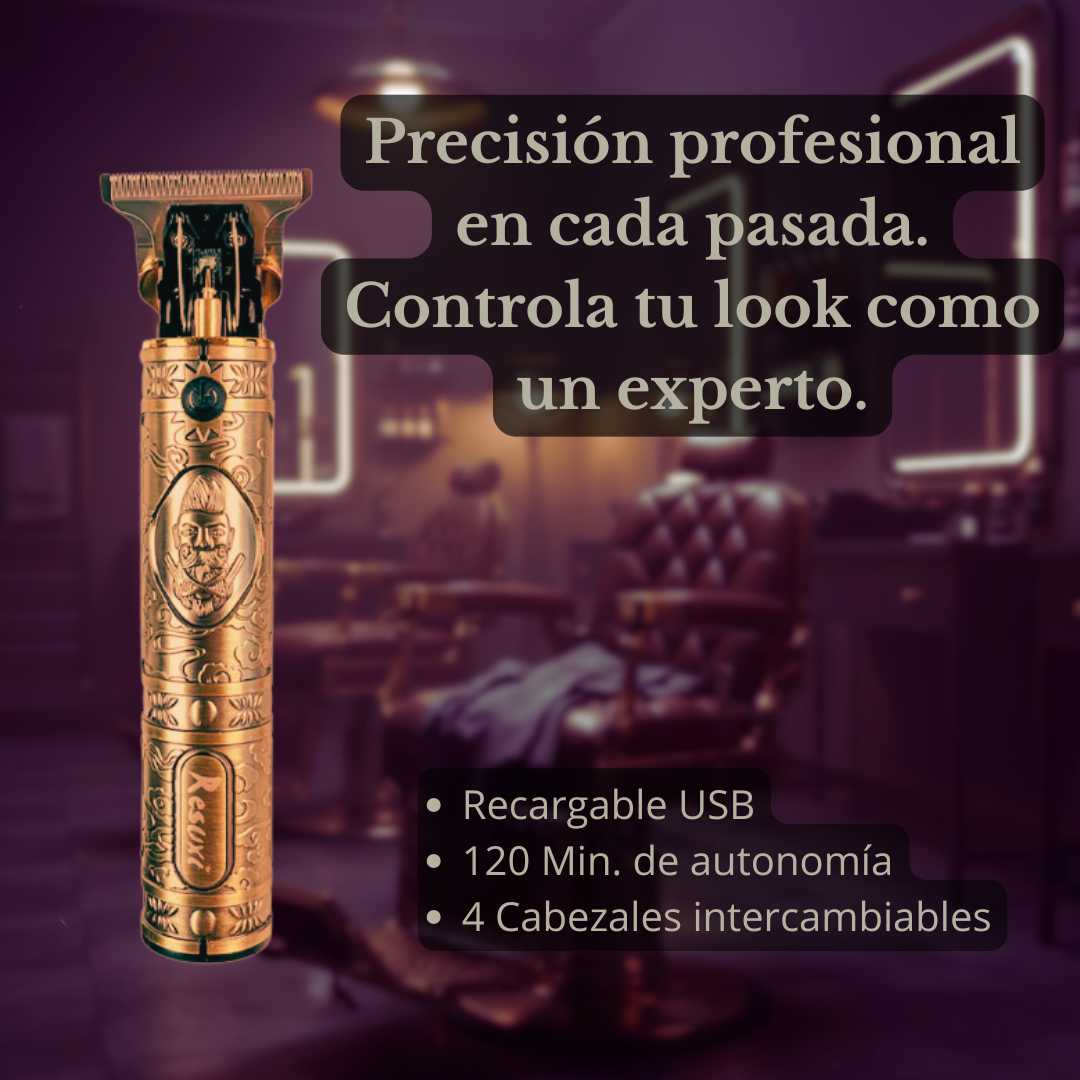 Afeitadora Pro Dorada – Corte y Afeitado de Precisión + Resultado Profesional en Casa