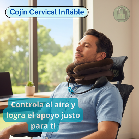 Cojín Cervical Inflable de 3 Capas – Alivio y Descanso inmediato