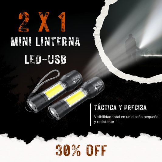 2 Mini Linternas LED – Potencia compacta para emergencias y uso diario