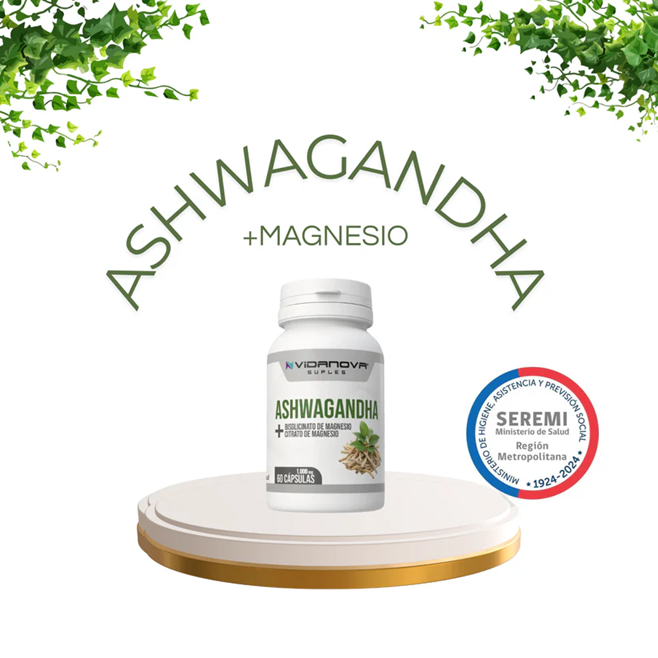 Ashwagandha + Magnesio 1000 mg 60 Caps.